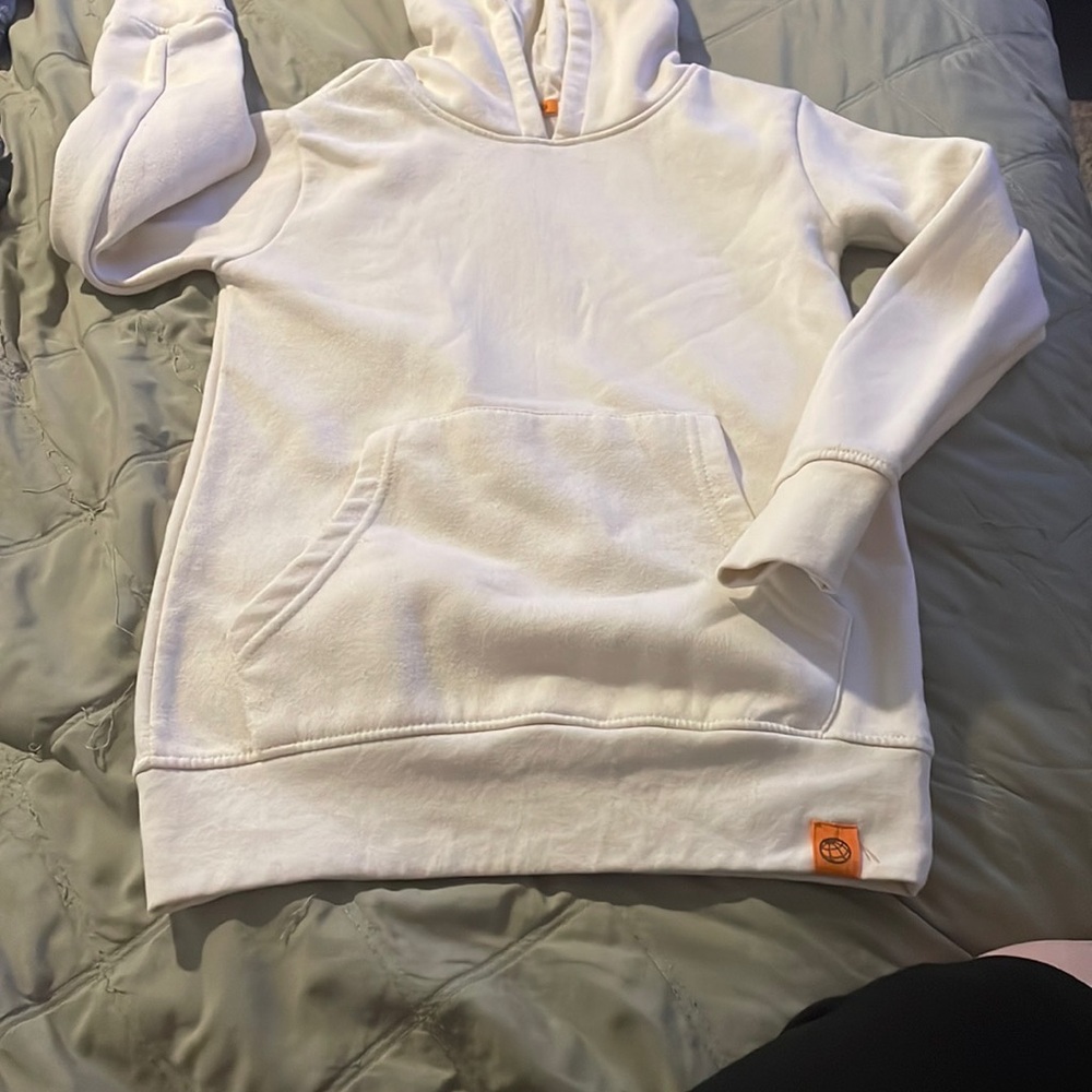 Free Planet White Pullover Hooded Sweatshirt - great condition